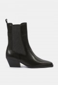 Botines Another Trend 5639 de piel negros para mujer | Tacón campero