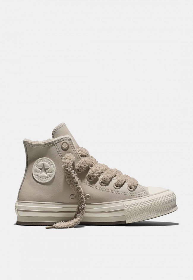 Zapatillas de mujer Converse Chuck Taylor All Star EVA Lift Platform Cozy Leather beige | Plataforma y forro cálido