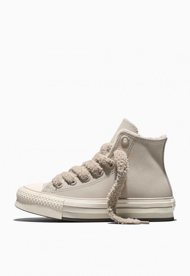 Zapatillas de mujer Converse Chuck Taylor All Star EVA Lift Platform Cozy Leather beige | Plataforma y forro cálido