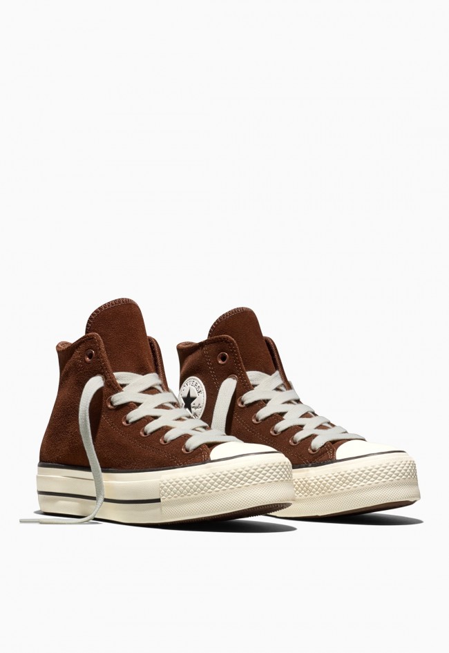 Zapatillas de mujer Converse Chuck Taylor All Star Lift Platform Cozy marrones | Plataforma y calidez