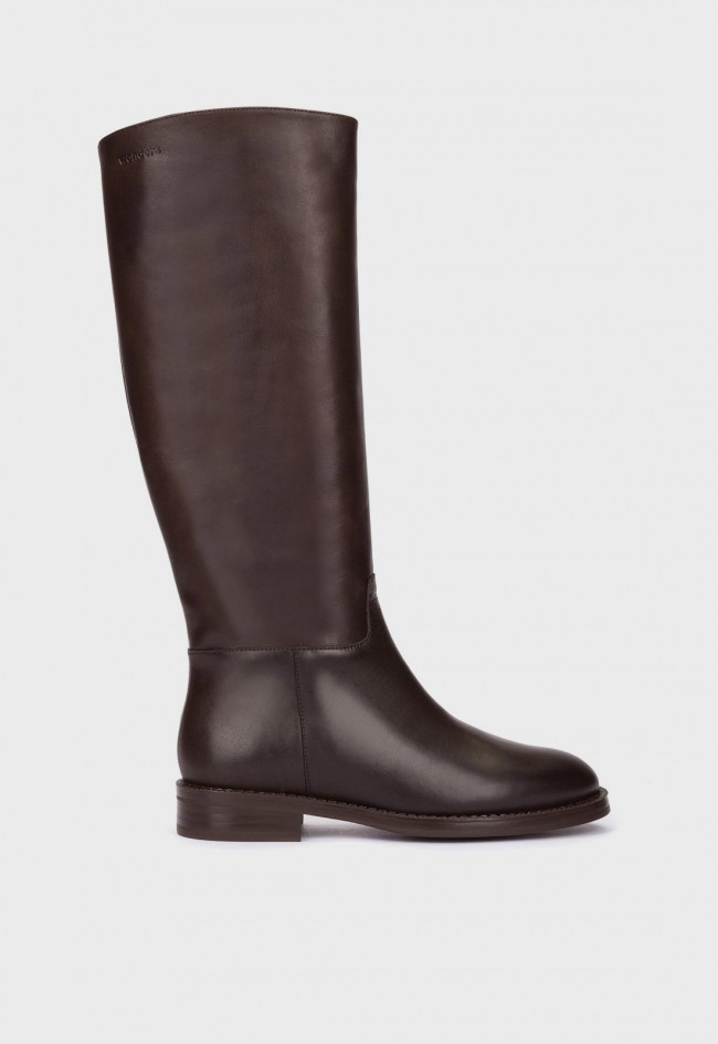 Botas altas de mujer Wonders Alzada 03 C-7703 moka | Piel lisa y MemoryGel