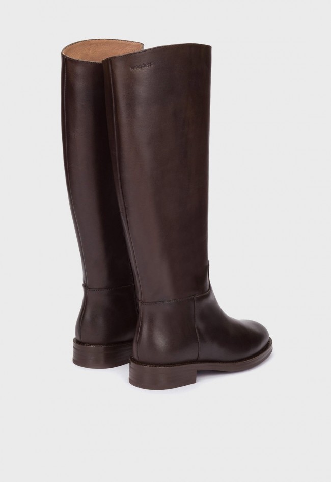Botas altas de mujer Wonders Alzada 03 C-7703 moka | Piel lisa y MemoryGel