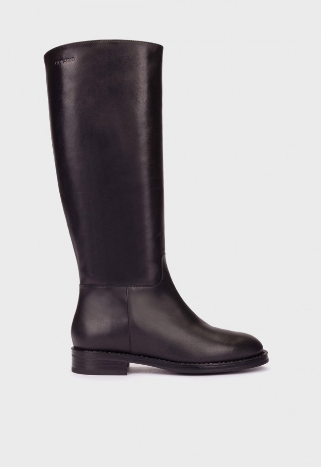 Botas altas de mujer Wonders Alzada 03 C-7703 negras | Piel lisa y MemoryGel