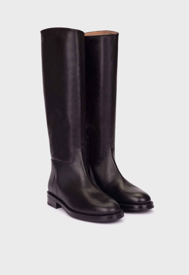Botas altas de mujer Wonders Alzada 03 C-7703 negras | Piel lisa y MemoryGel