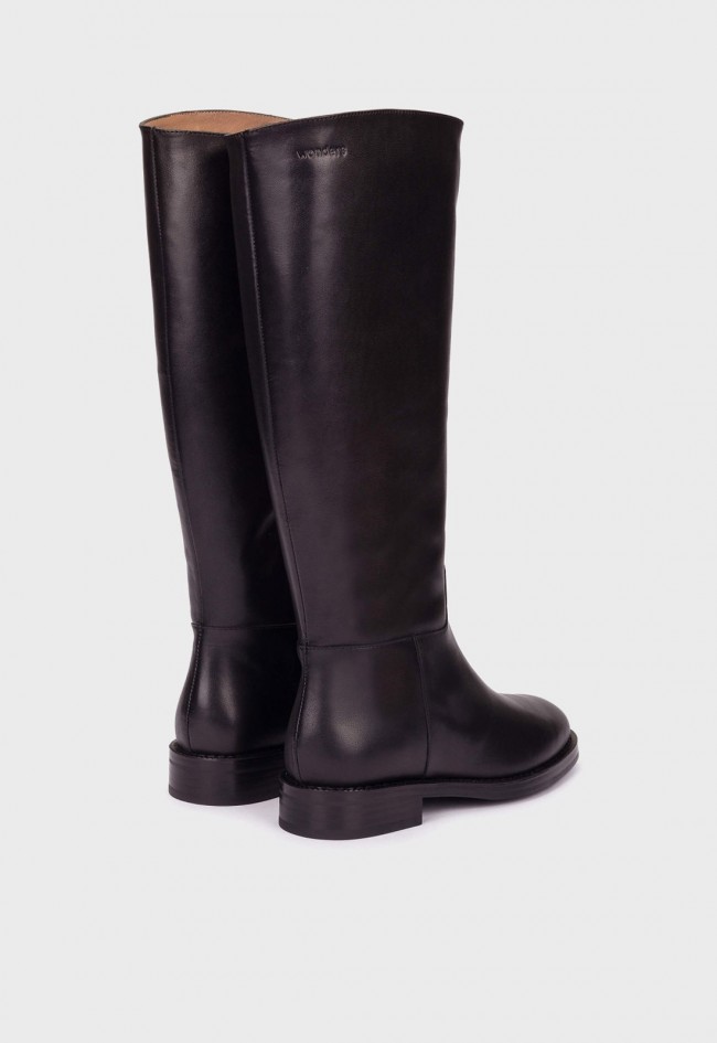 Botas altas de mujer Wonders Alzada 03 C-7703 negras | Piel lisa y MemoryGel