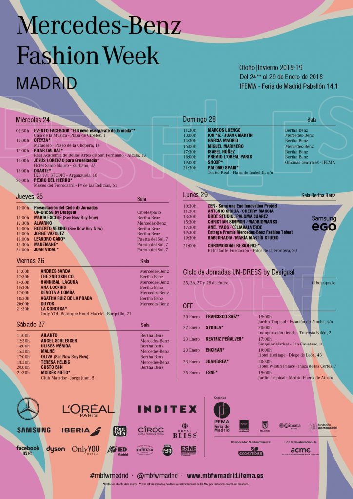 calendario MercedesBenz Fashion Week Madrid VAS Magazine
